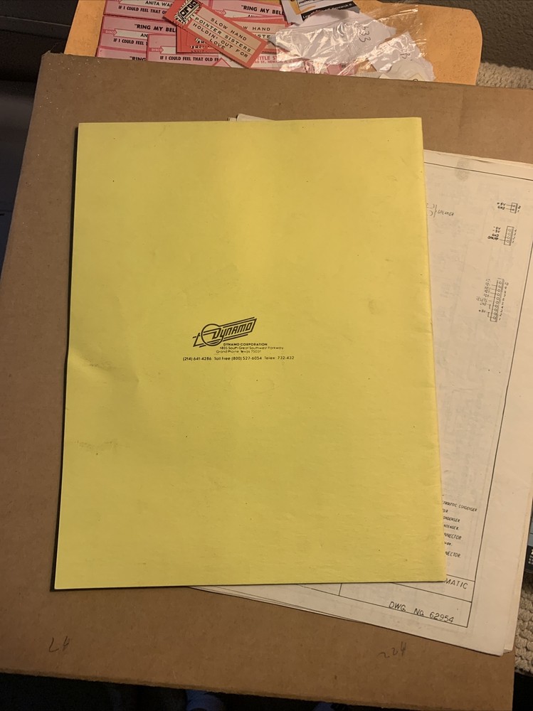 Original Lil hustler Dynamo Arcade video game manual