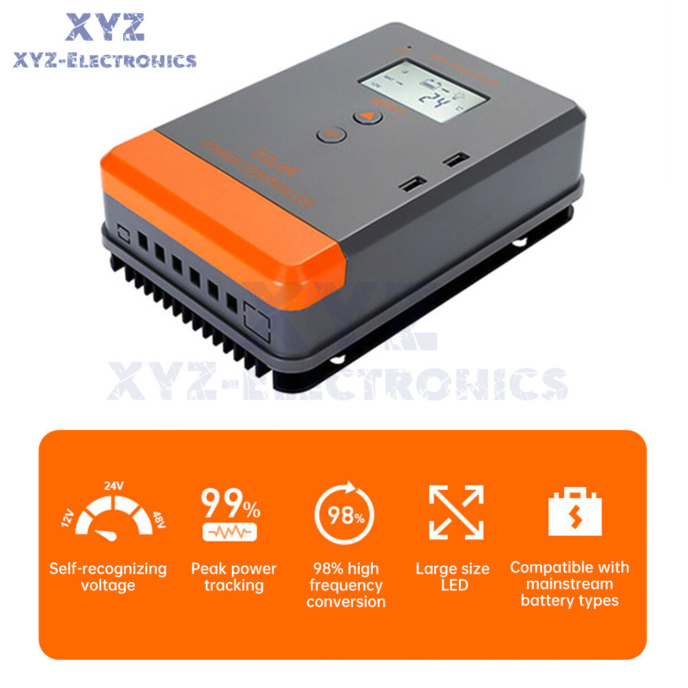 MPPT 30A 20A Solar Charger Controller 12V 24V Solar Panel Regulator LCD Dual USB