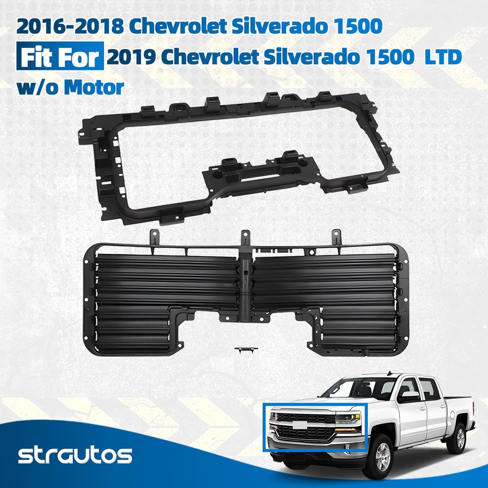For 2016-2019 Chevy Silverado 1500 Radiator Support Baffle&Grille Shutter