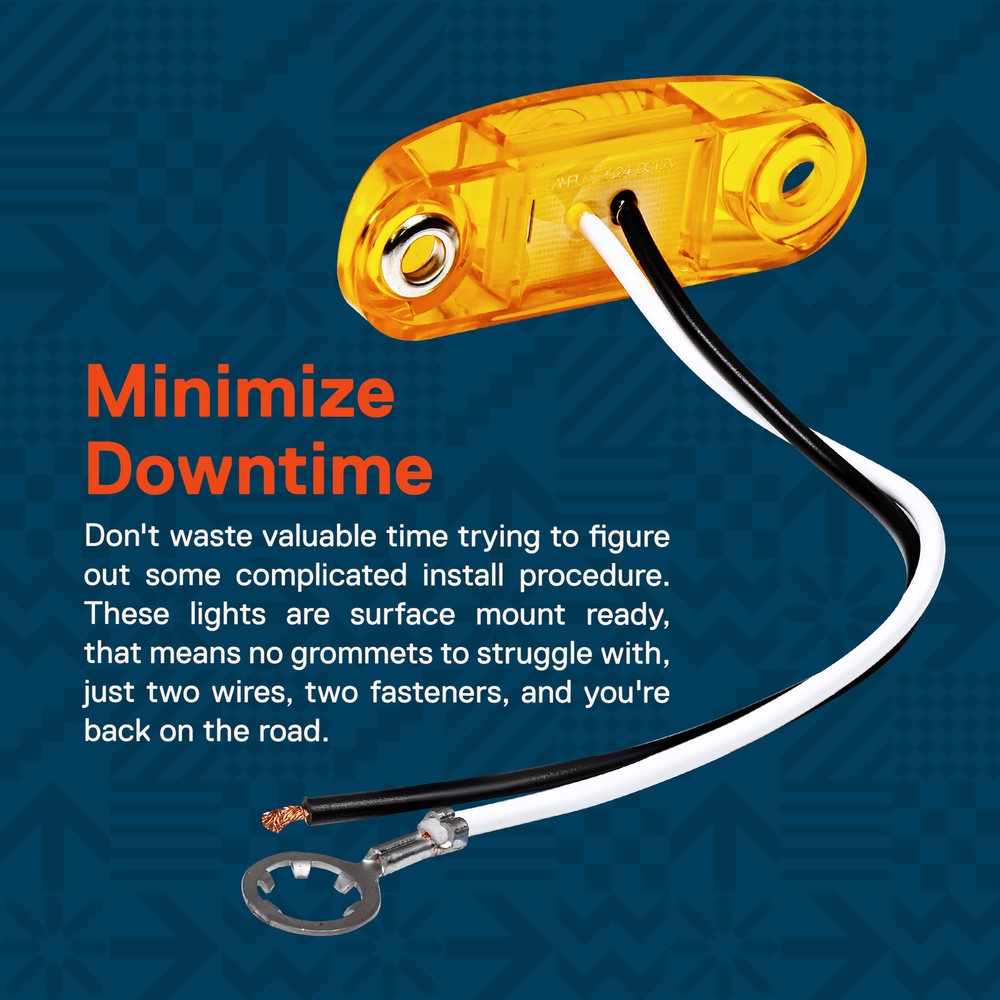 4pc 2.5" Amber LED Side Marker Light for Trailers DOT FMVSS 108 SAE P2