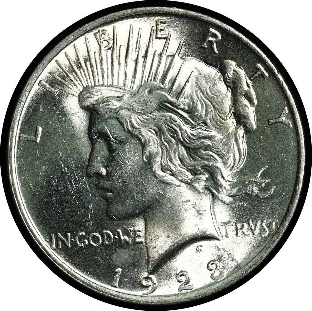 1923 Peace Dollar Lamination Error Choice Brilliant Uncirculated
