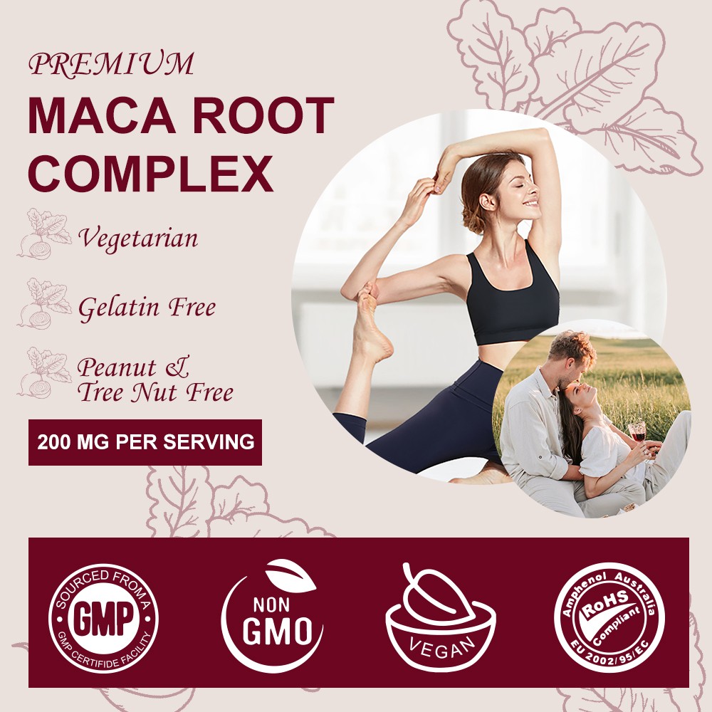 Maca Root Ginseng Gummies - Antioxidant, boosts blood flow and immune system