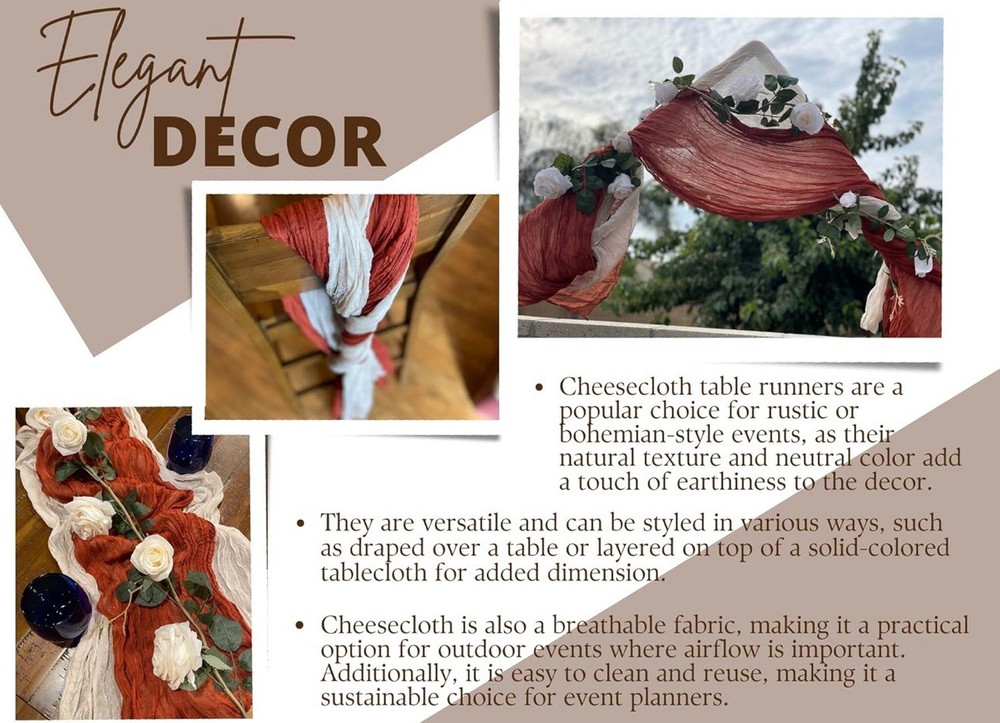 Pixwood Cheesecloth Table Runner-2pcs. Table Runners