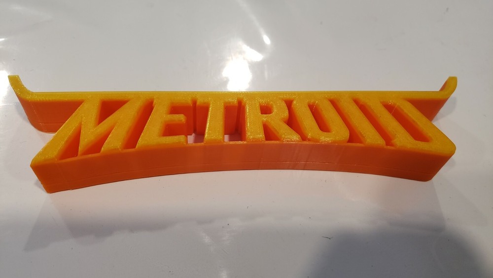Original Wii Horizontal Display Stand with Metroid Text Logo 3D Printed