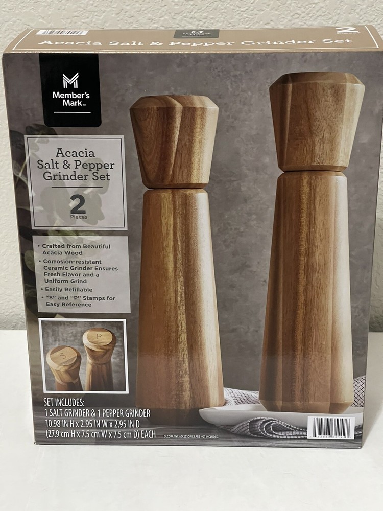 Member's Mark Acacia Salt and Pepper Grinder Set