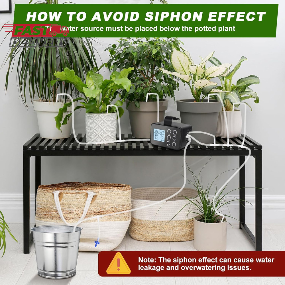 Automatic Plant Waterer Indoor: Drip Irrigation System with Large Display, Easy