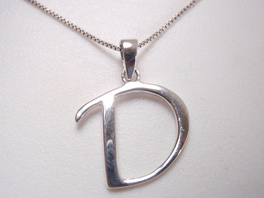 The letter "D" Pendant 925 Sterling Silver d Initial