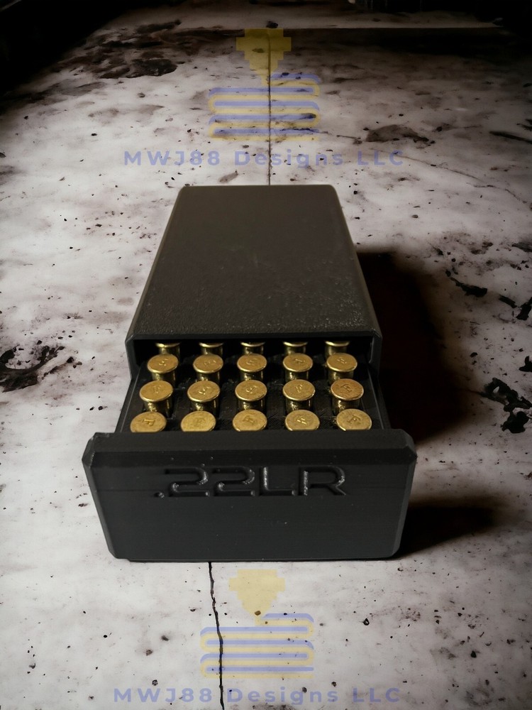 Sliding .22lr Ammo Storage Box Case - 50rd Round - Multiple Colors Available!