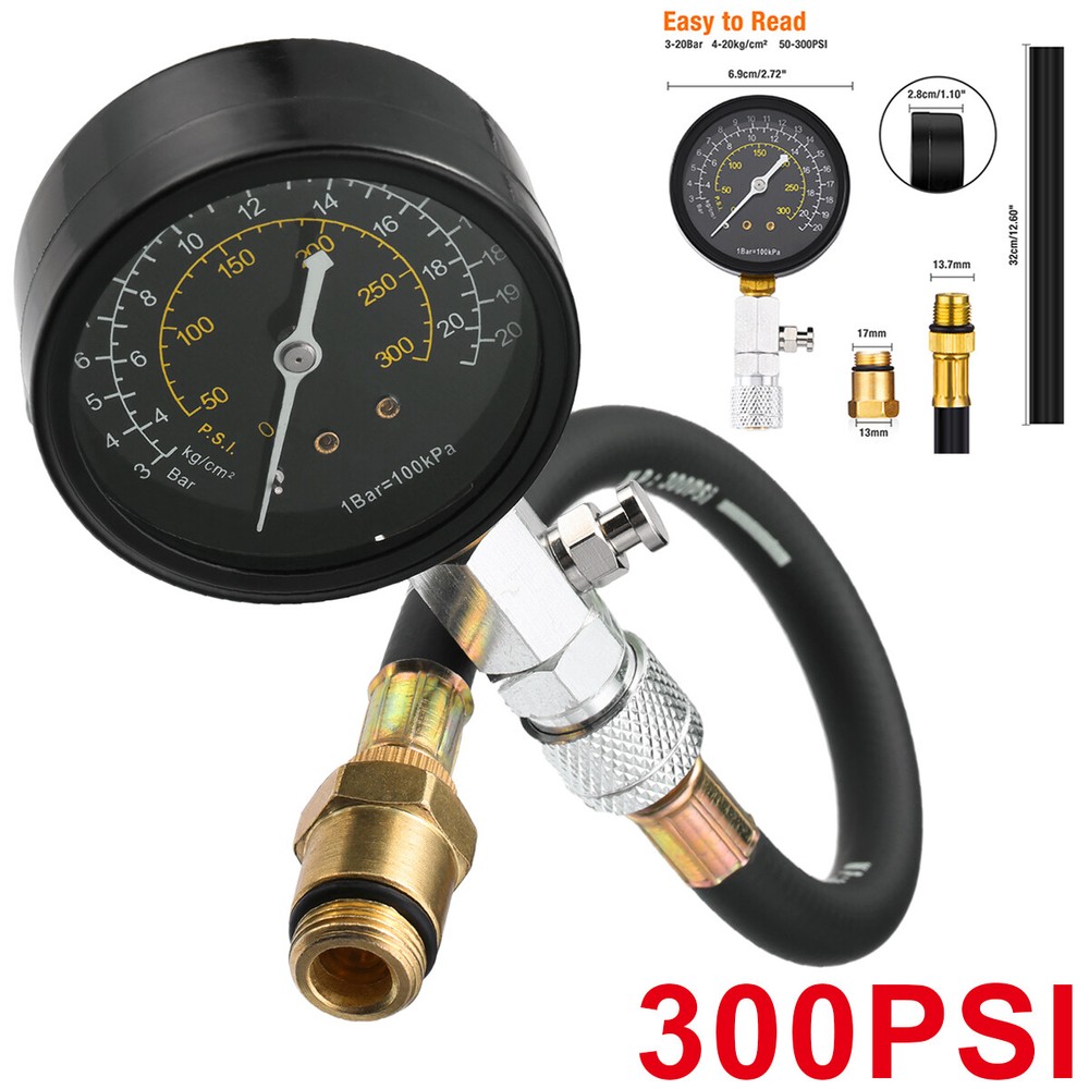Engine Compression Tester Testing Gauge Gage Check Test Tool Kit Diagnostic NEW