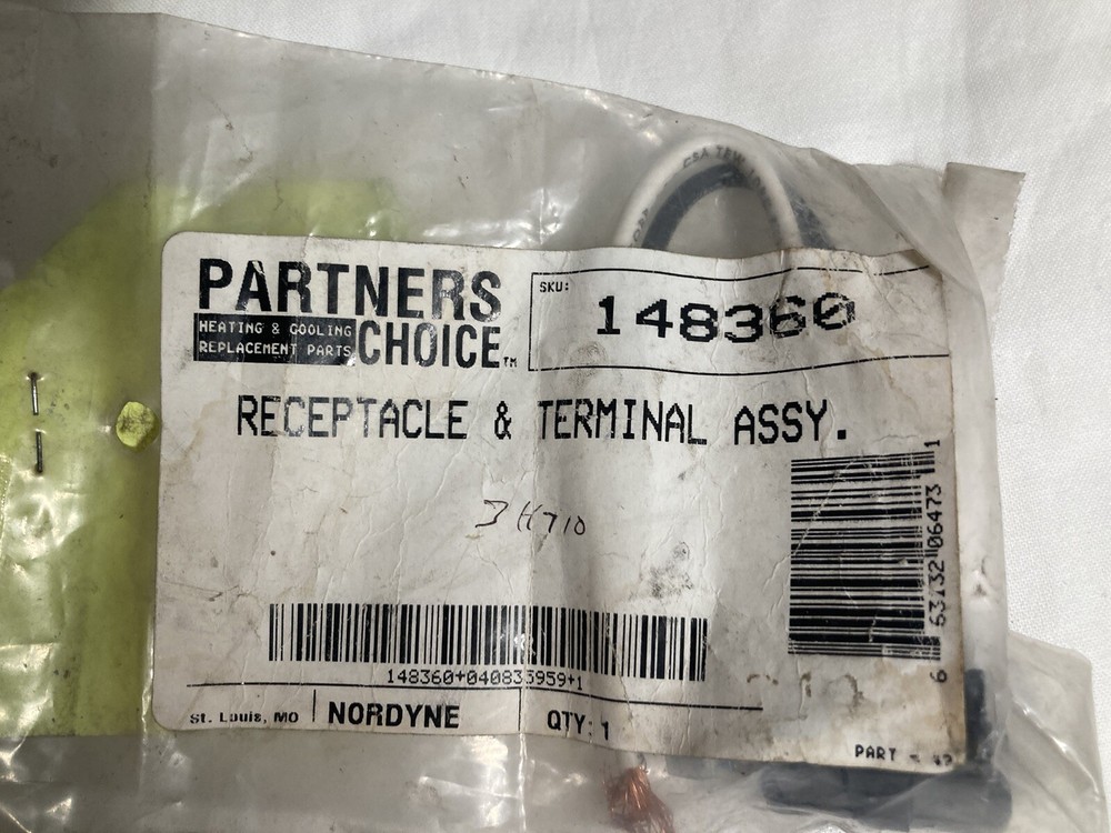 partners choice 148360 receptacle & terminal assembly