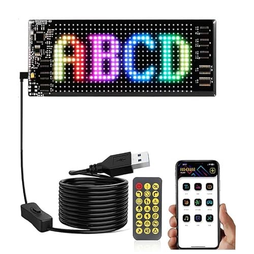 Programmable Devil Eyes LED Screen for Car Windshield - Flexible 6.8x2.76 in