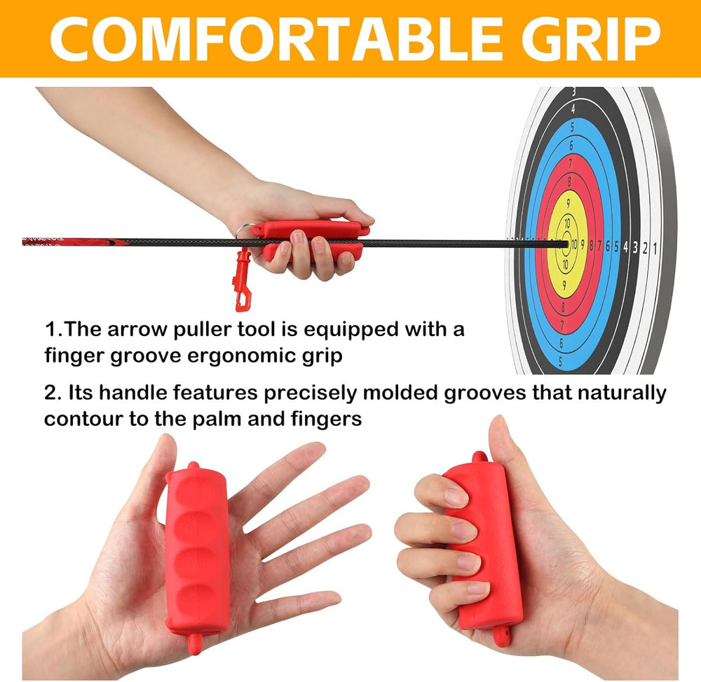 Archery Arrow Puller Target Remover Gripper, Rubber Arrow Puller Tool with Belt