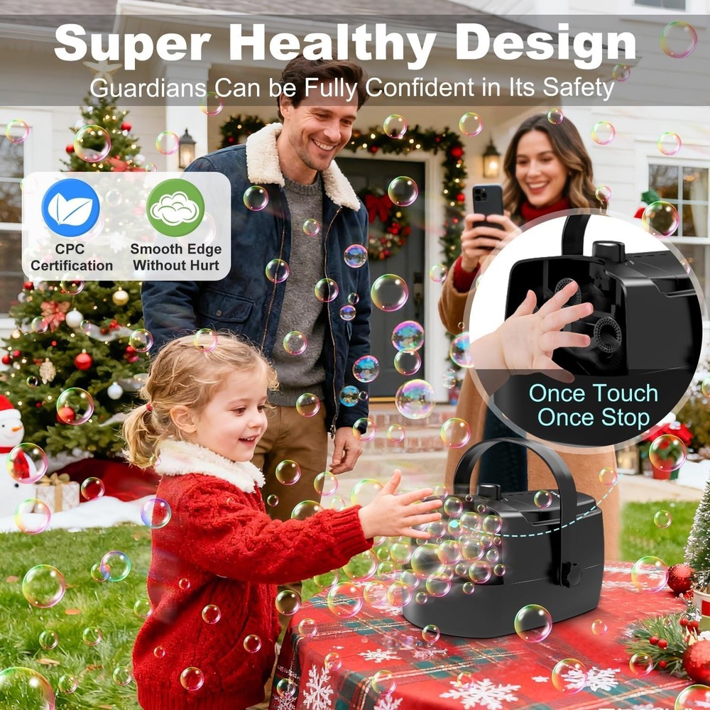 Bubble Machine Durable Automatic Bubble Blower, 18000+ Big Bubbles Per Minute...