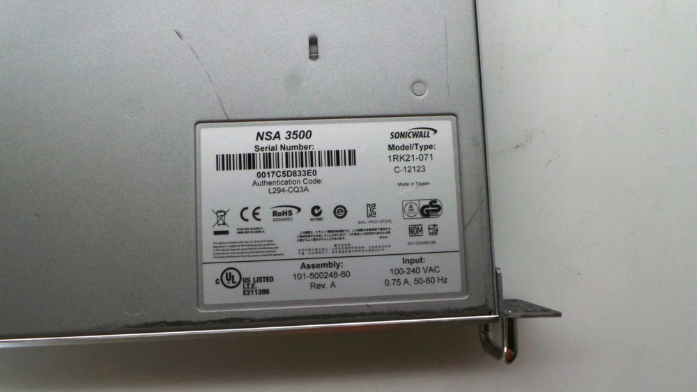 SONICWALL NSA 3500 Firewall Network Security Appliance (TESTED)