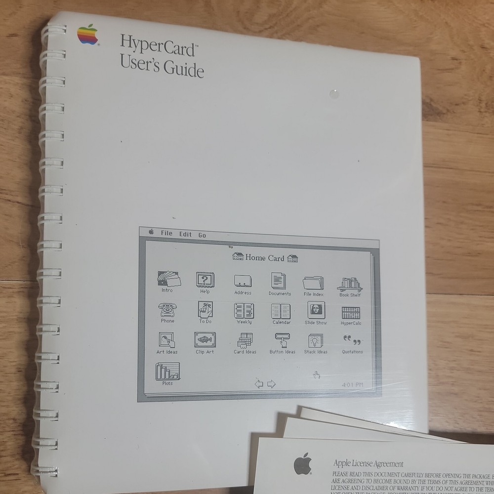 Vintage 1987 Apple Computer Macintosh HyperCard Stacks Ideas Help Floppy Disks