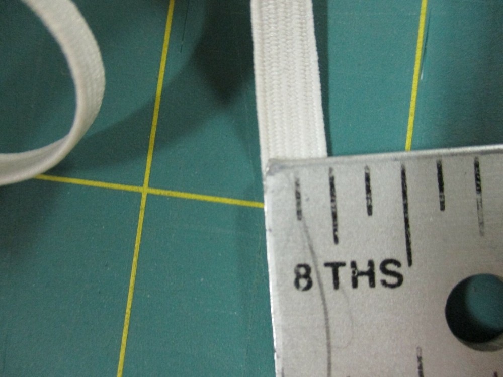 White 1/4" Elastic x 9+ Yards