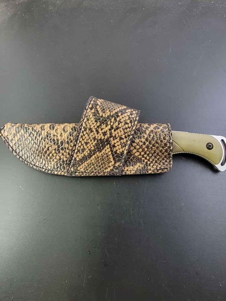 ESEE 3 / RC 3 CROSS DRAW SHEATH KNIFE PYTHON SNAKE SKIN PRINT leather HANDMADE