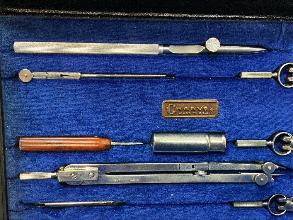 Vintage Charvoz Drafting Kit Precision Tools With Case