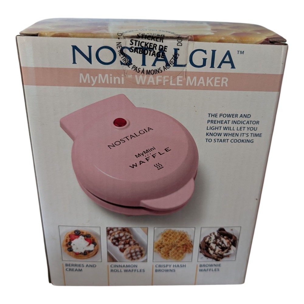 Nostalgia MyMini Wafflemaker Pink New
