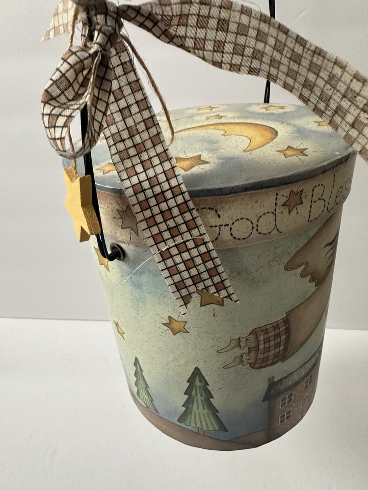 3 NESTING BOXES God Bless This Home Primitive Gift Angel