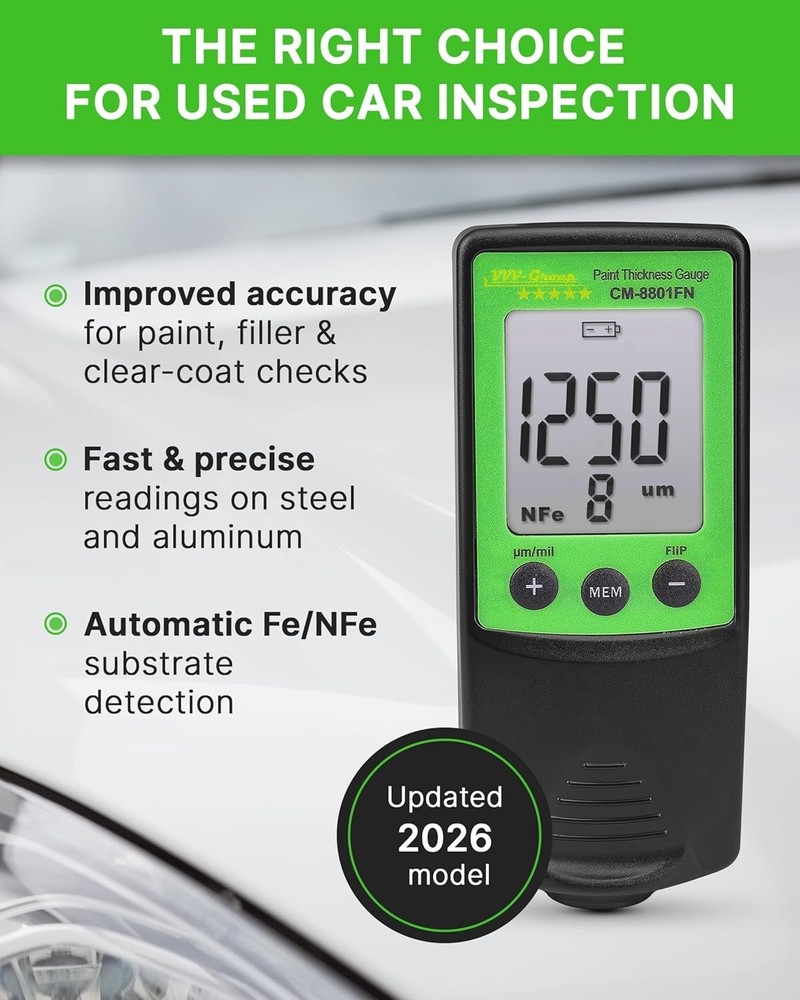 Coating Thickness Meter for Auto Inspection with Fe/NFe Detection & Calibration