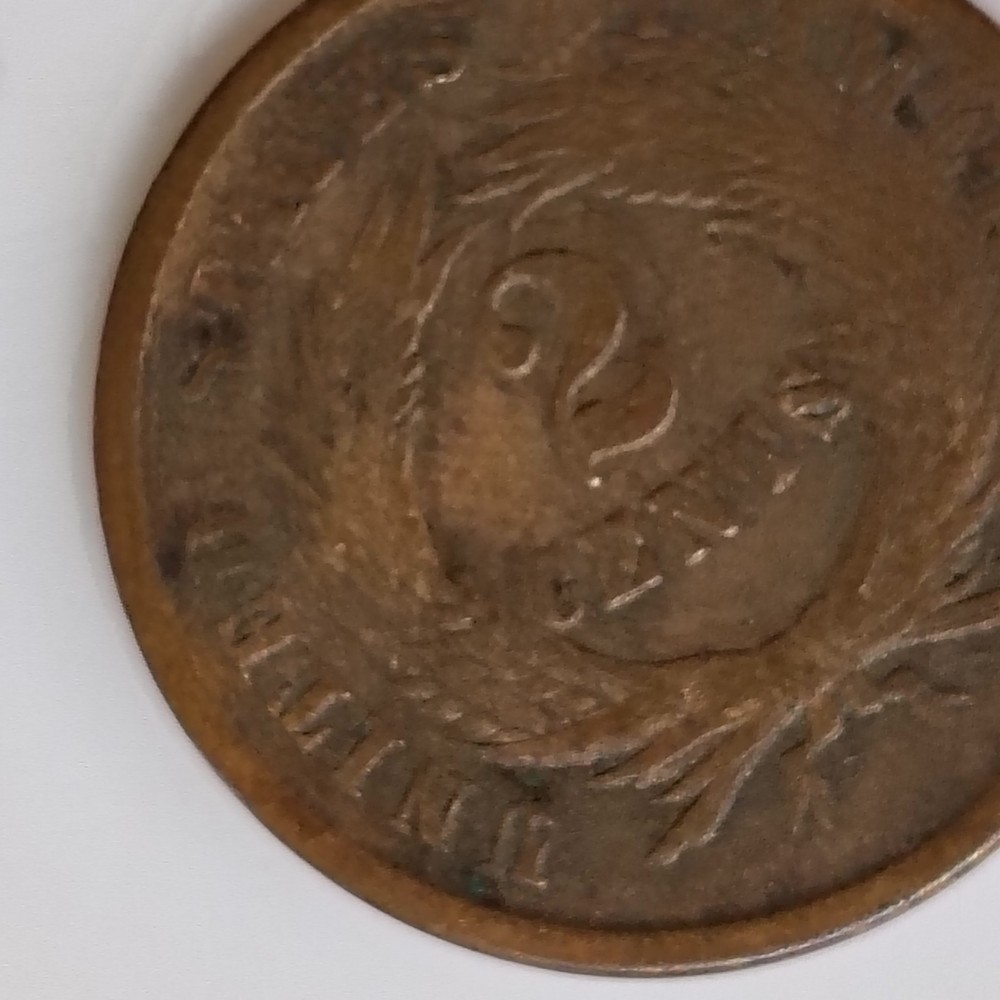1864 Two Cent Piece – Large Motto – “IN GOD WE TRUST”