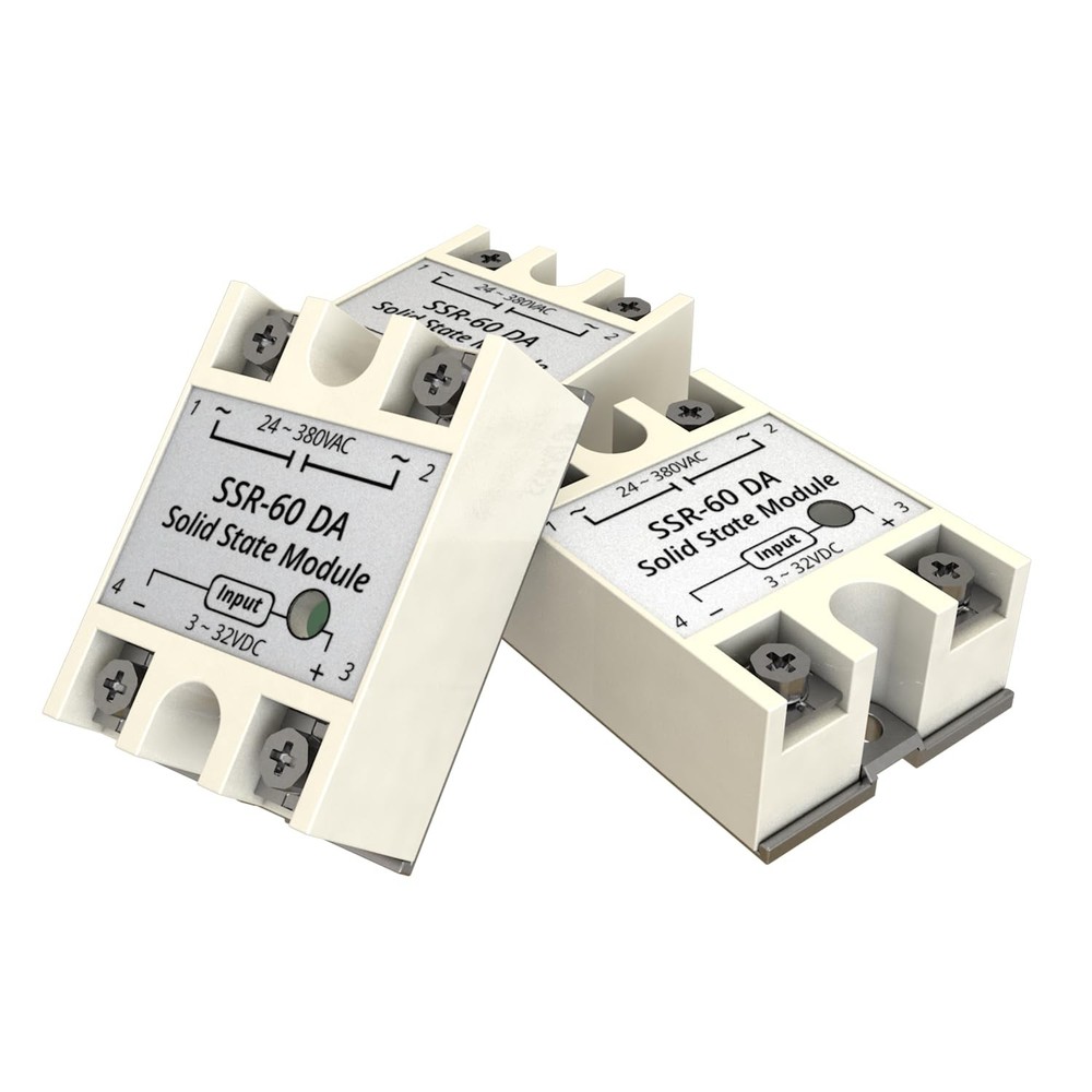 SSR-60DA 3PCS Input 3-32V DC to Output 24-380V AC Single Phase Solid State Re...