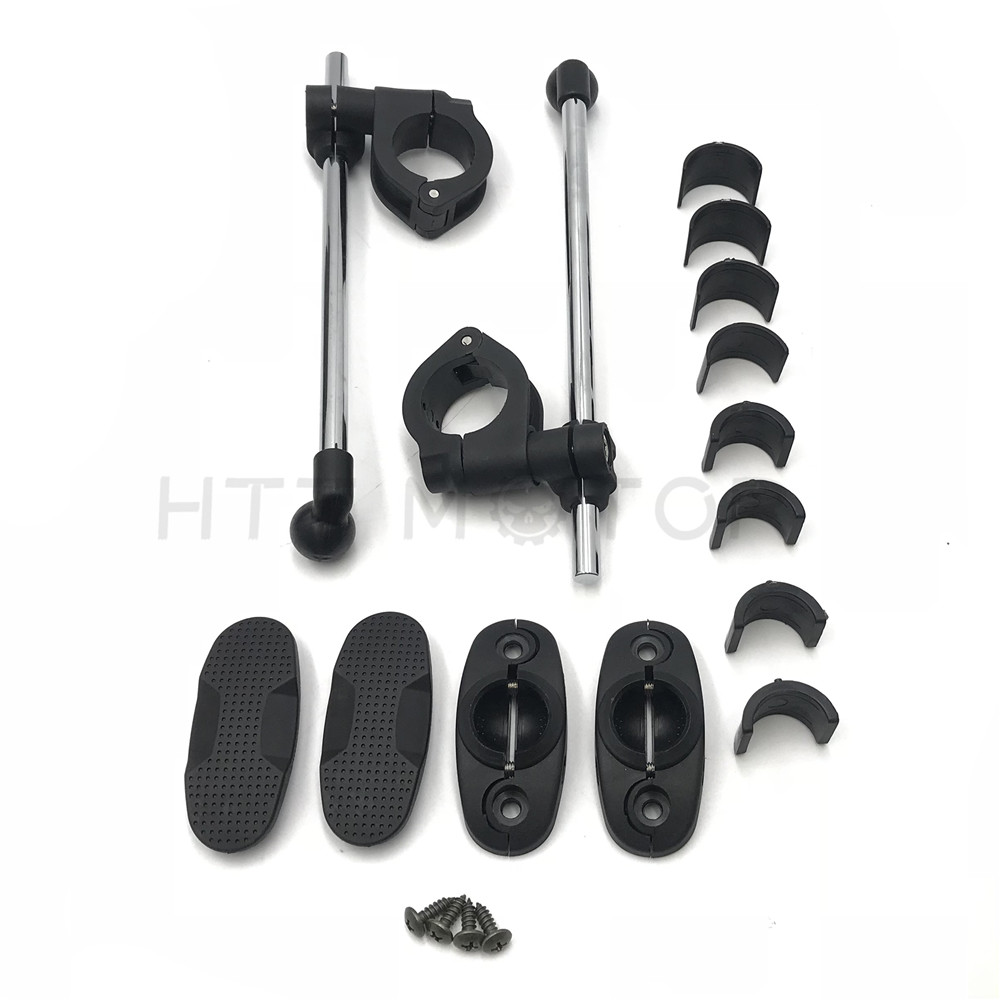HongK Universal 7/8" 1" Handlebar Mount Black Windshield Windscreen For Harley