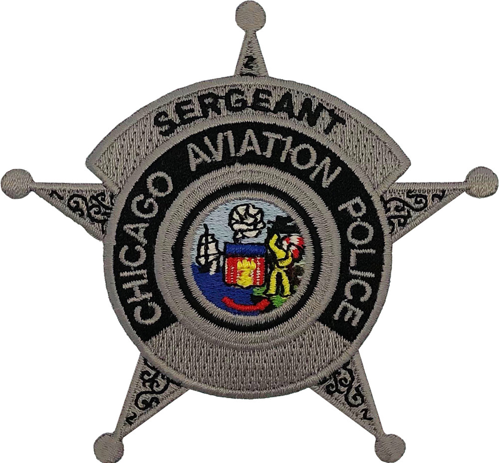 CHICAGO AVIATION POLICE STAR PATCH: Sergeant