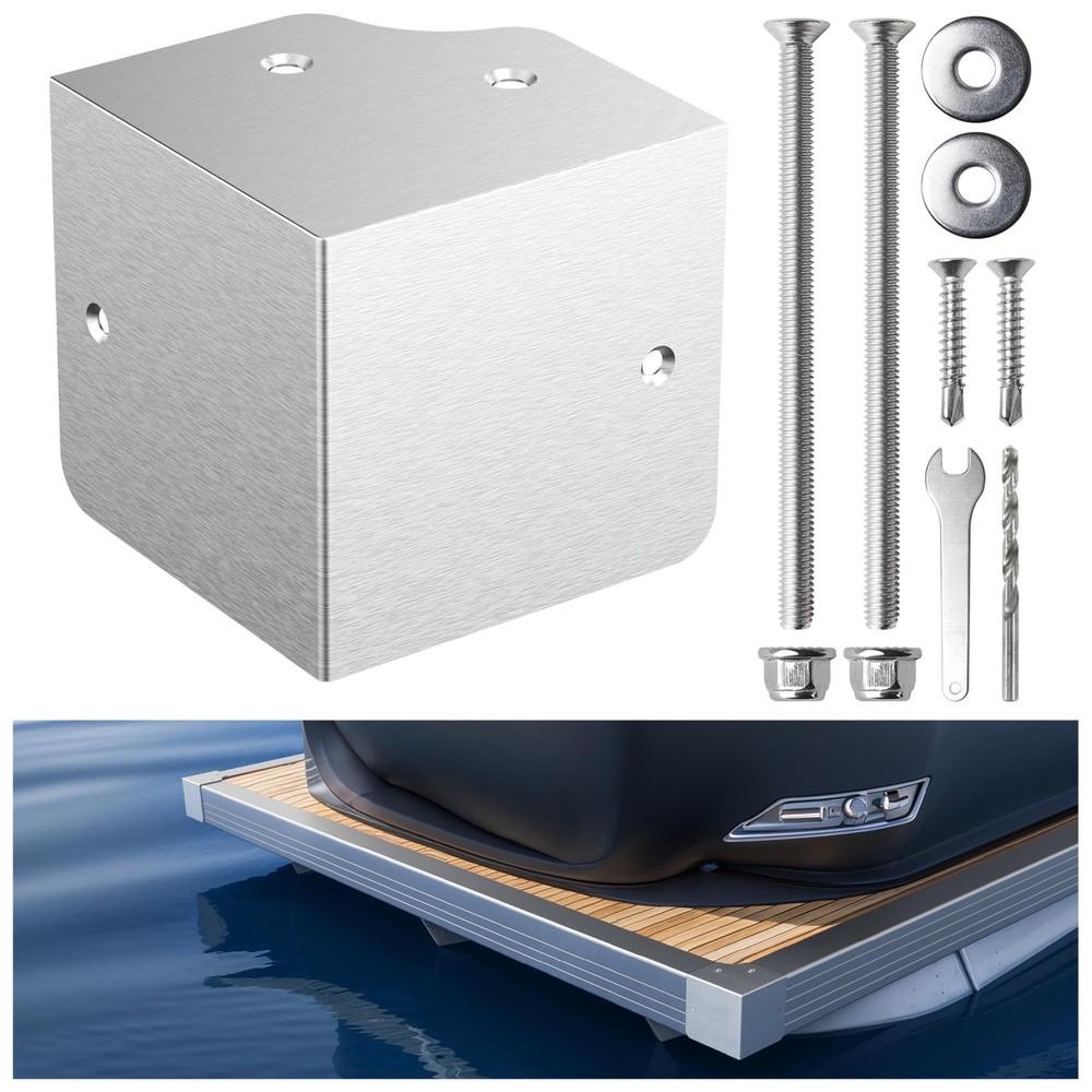 1Pack -316 Stainless Pontoon Corner Cap,90°Right-Angle Brushed Right Angle