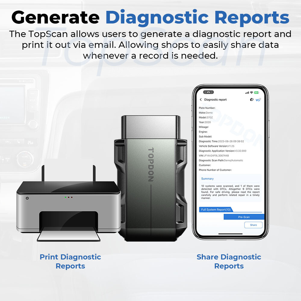 TOPDON TOPSCAN OBD2 Diagnostic Tool Scanner Full System Bluetooth Code Reader US