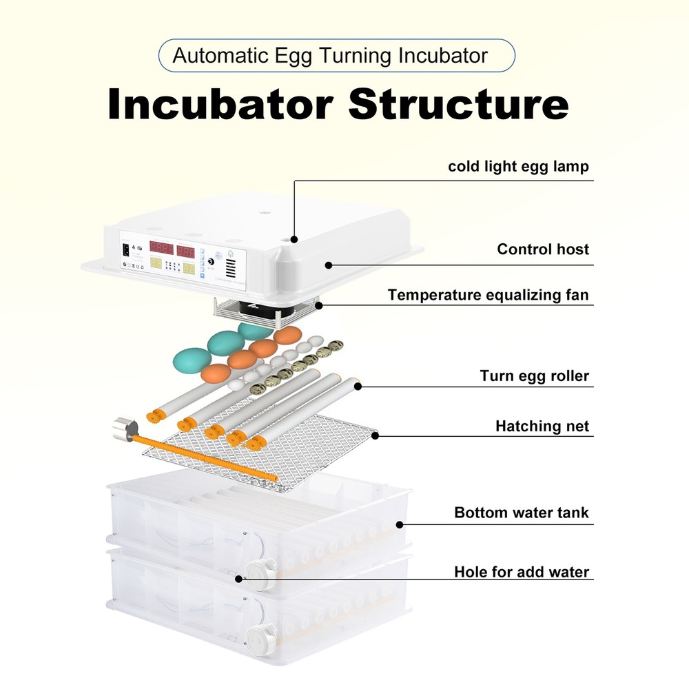 Automatic 120 Eggs Incubator Temperature Control Digital Chicken Egg Hatcher NEW