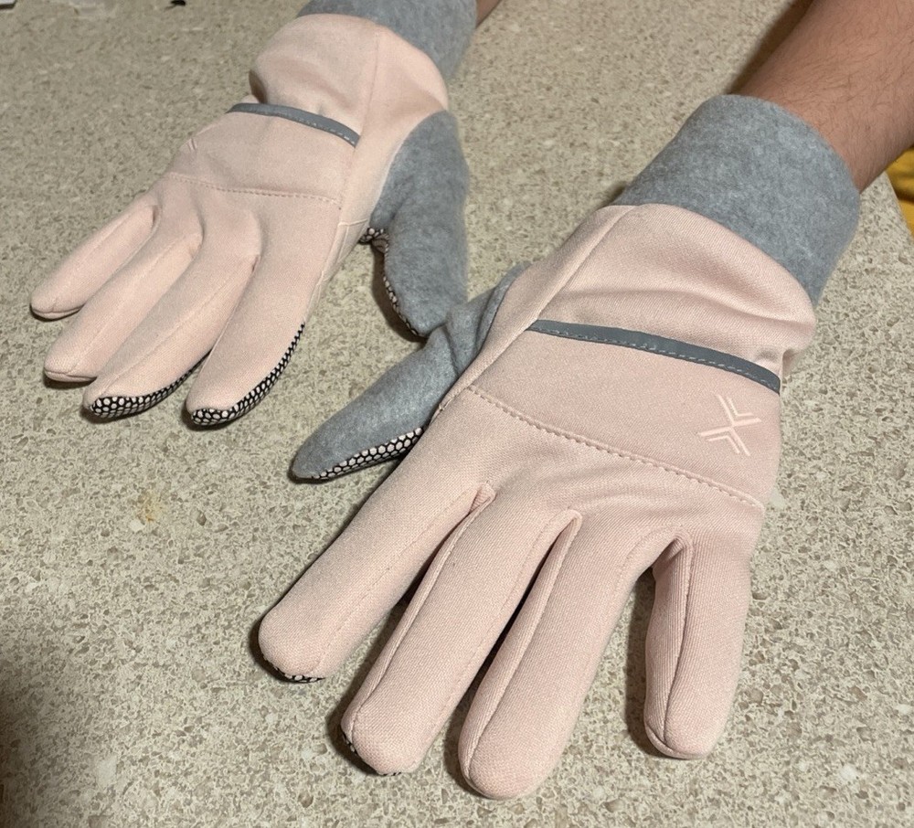Xersion Women's Touch Screen Workable Pink & Grey Gloves Fits Small & Medium