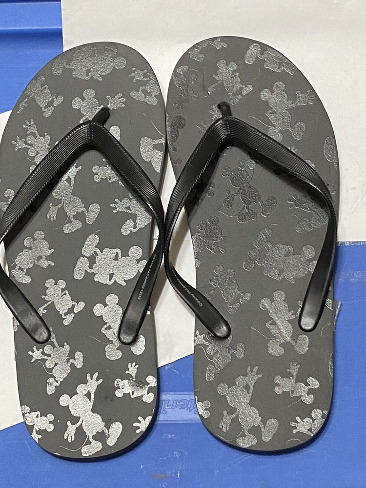 Mickey Mouse Black Size 11 Flip Flops