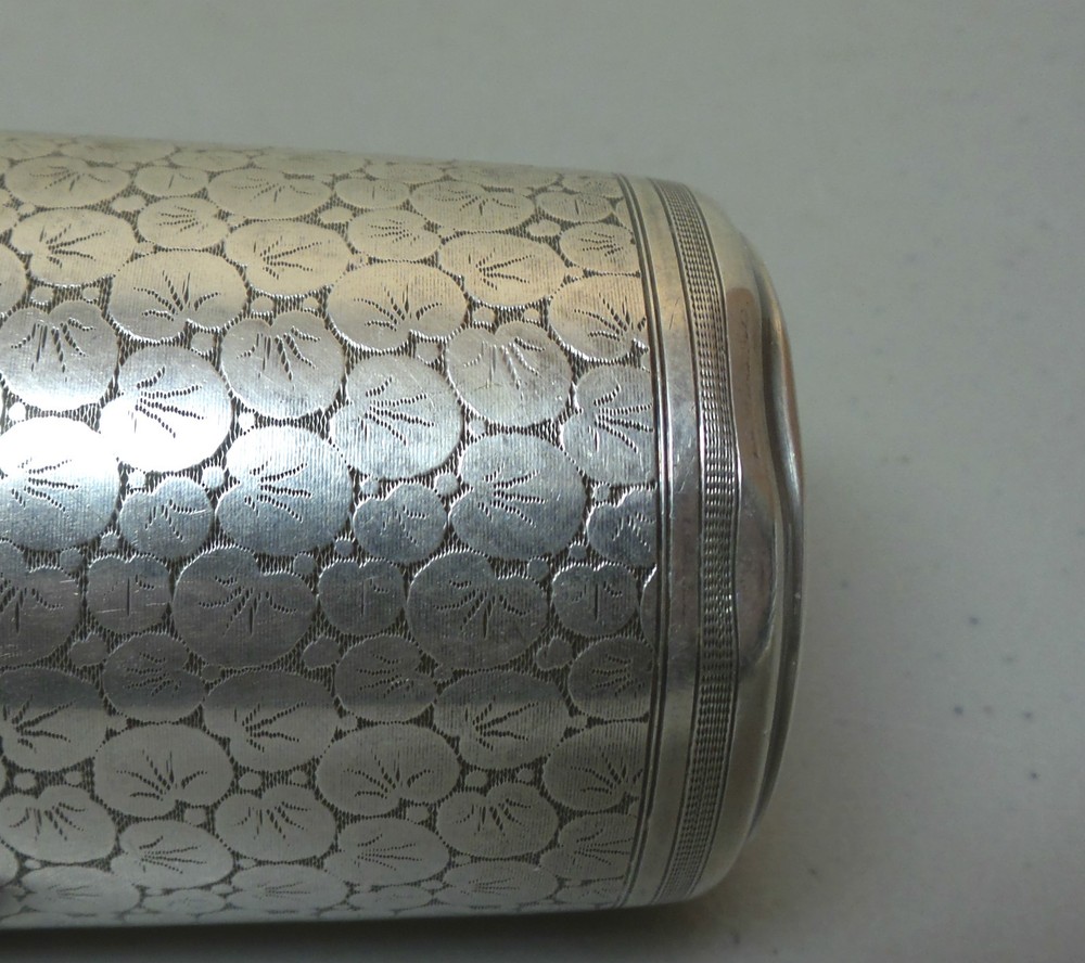 UNUSUAL ANTIQUE GERMAN .800 SILVER ENGRAVED BEAKER, dated 1902