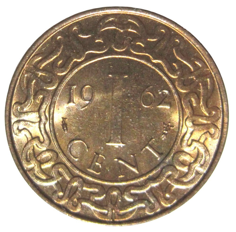 SURINAME. 1 CENT, 1962. UNCIRCULATED.
