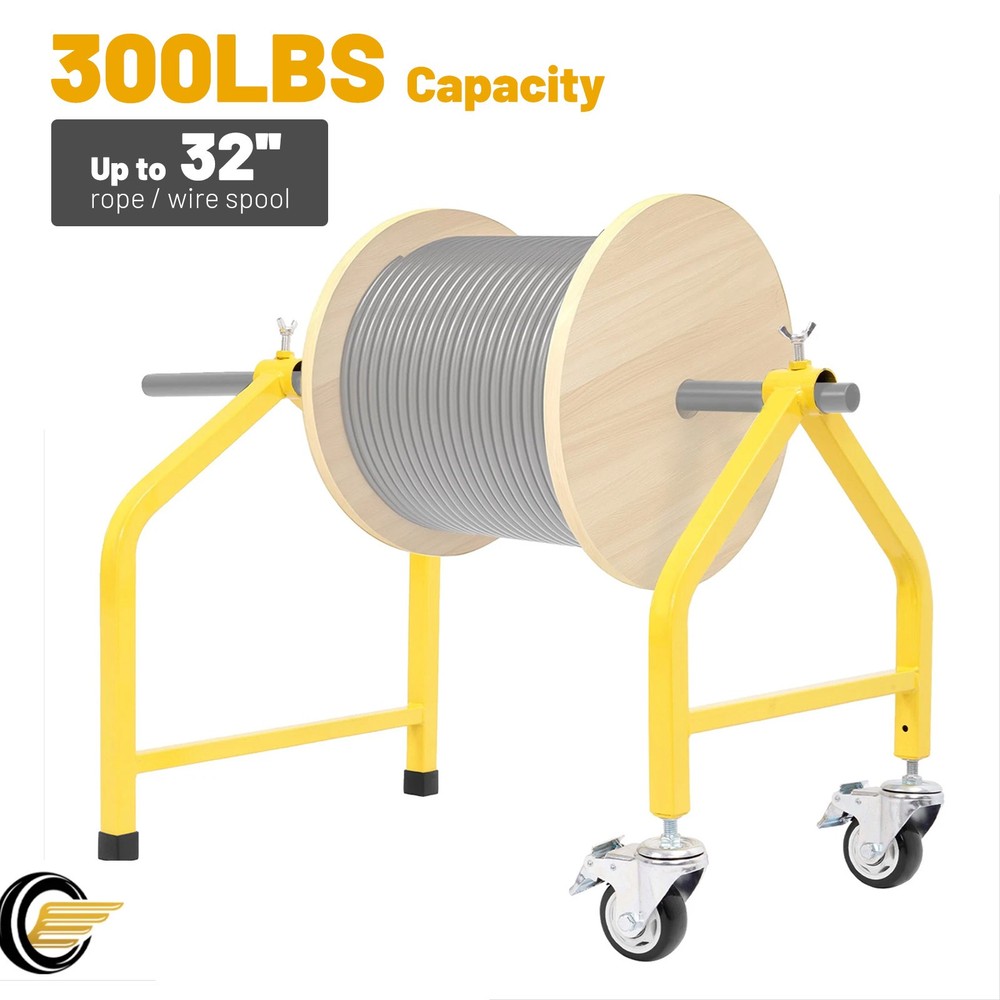 Universal Wire Spool Rack Holder on Wheel Dispenser Electrical Wire Pulling Rack