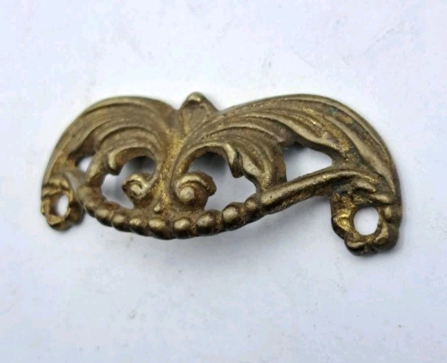 Antique Bin Pull Apothecary Drawer Pull Handle Old Eastlake Cast Brass Hardware