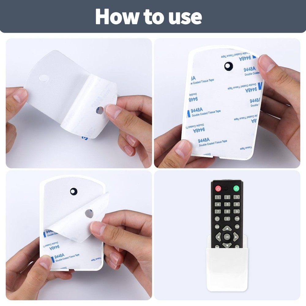 2 PCS Remote Control Holders Wall Mount, Self Adhesive Remote Control Holder