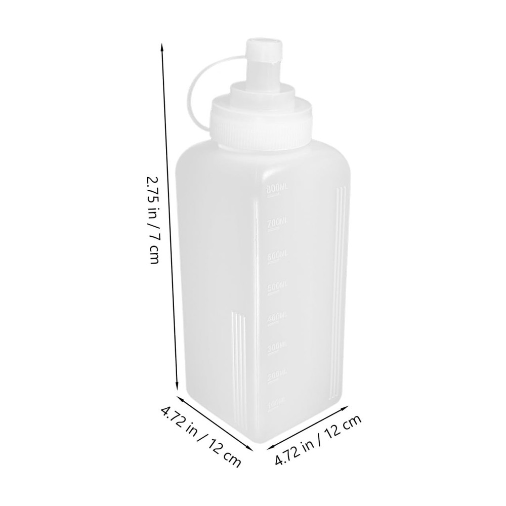 2Pcs Large Squeeze Bottle, Plastic Squeeze Condiment Bottles with Cap Lids, S...