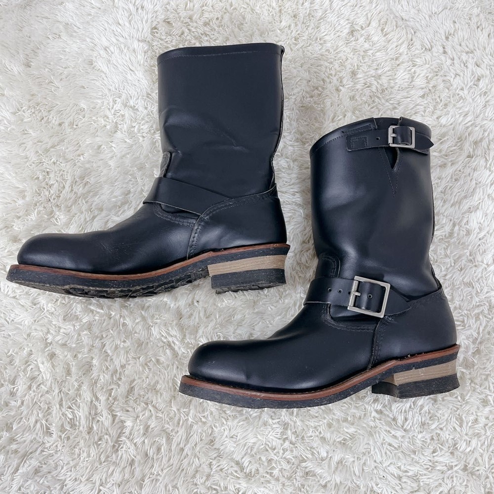 RedWIng Boots 2268 Leather Black Engineer Boots Size 9D