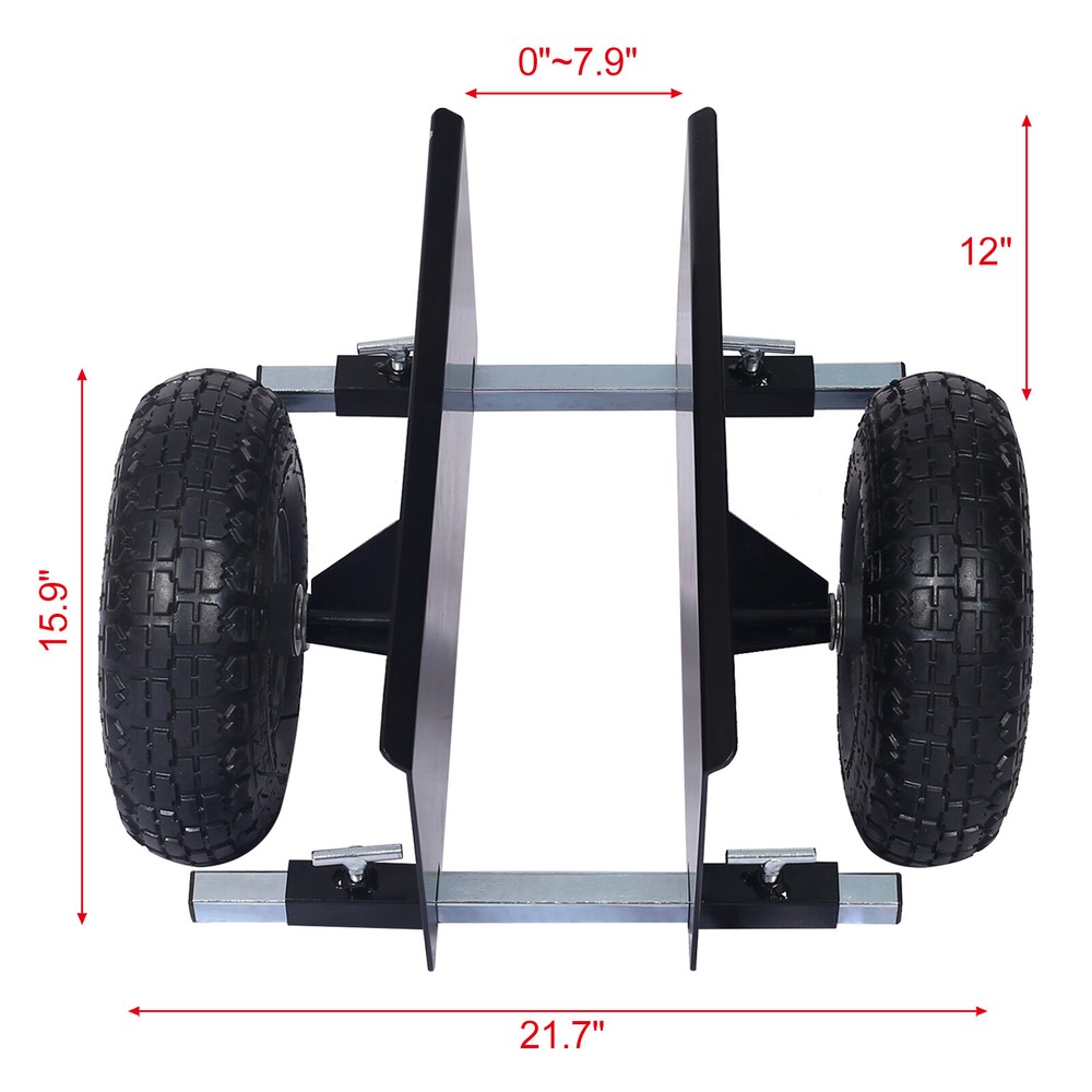 Heavy Duty Panel Dolly Adjustable Panel Dolly Pneumatic Wheels 600lb Capacity
