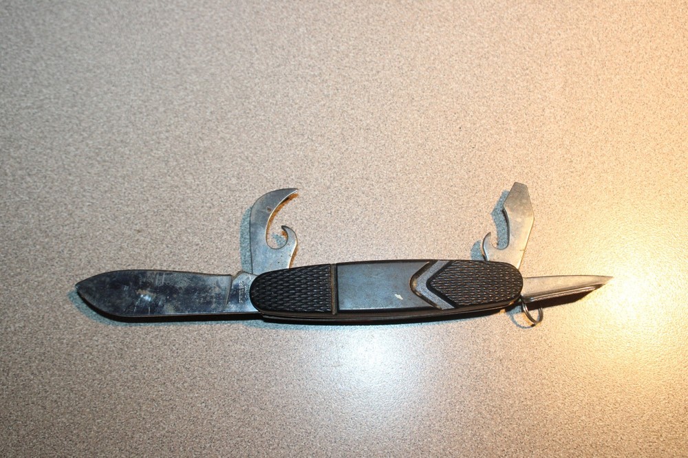 SABRE Campers Knife Japan Multi-Function Pocket Knife 3.75" w/ 4 Tools