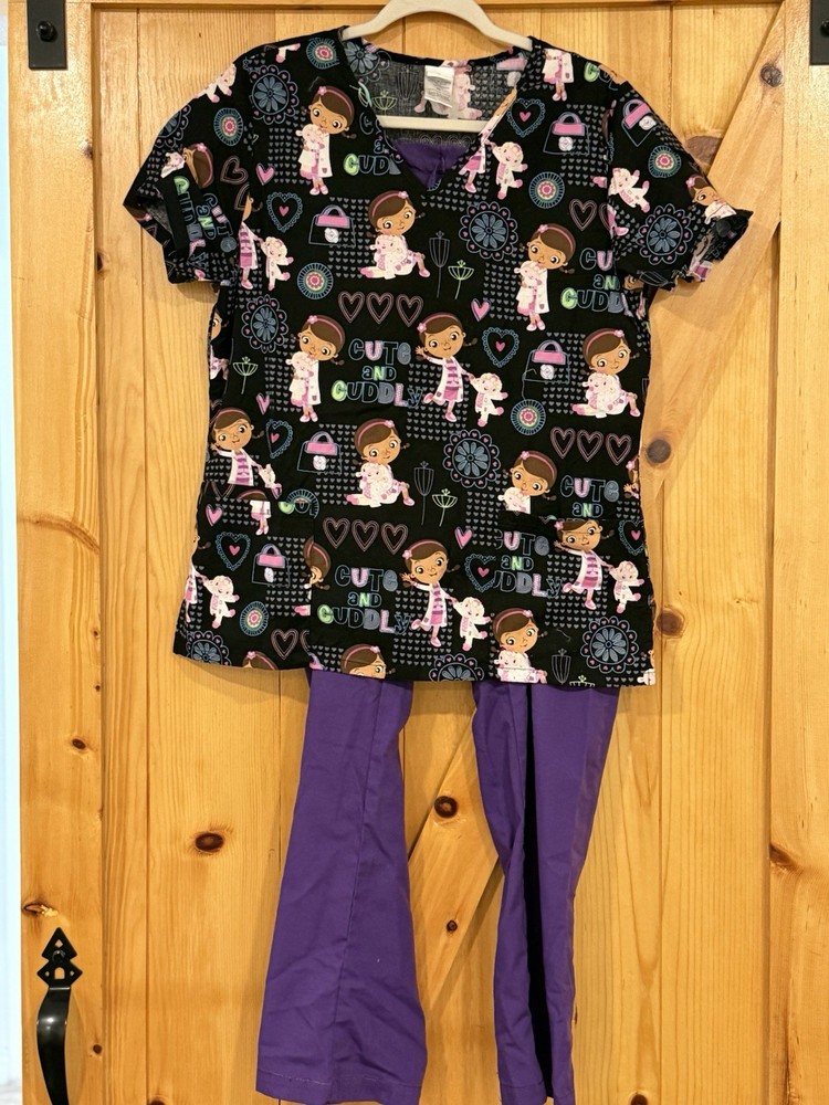 Doc McStuffins Scrubs Set Top and Pants Size M