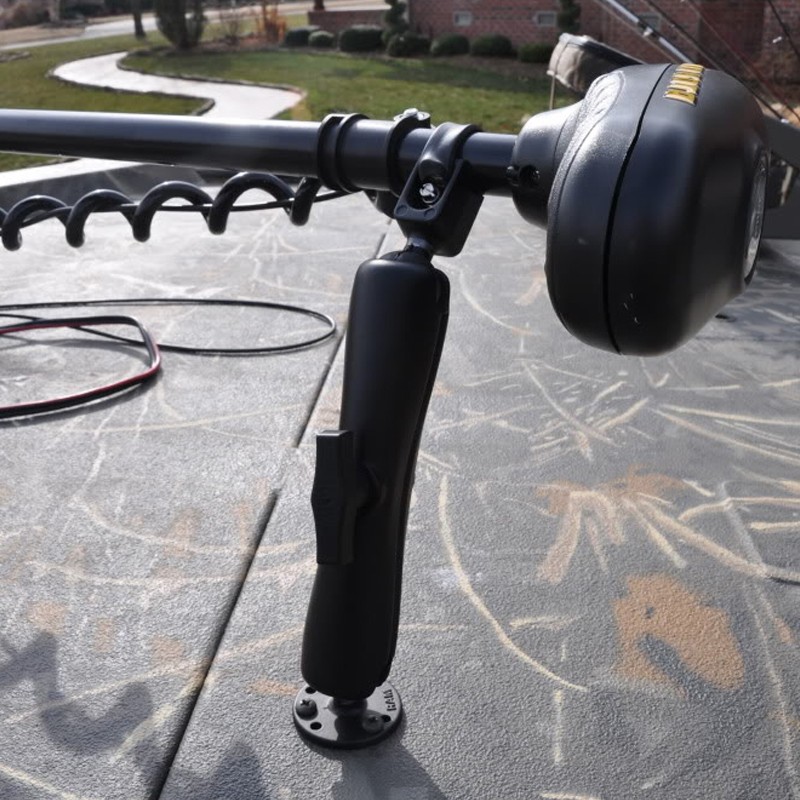 RAM Trolling Motor Stabilizer Mount with Long Arm Strap Base RAM-108-DU