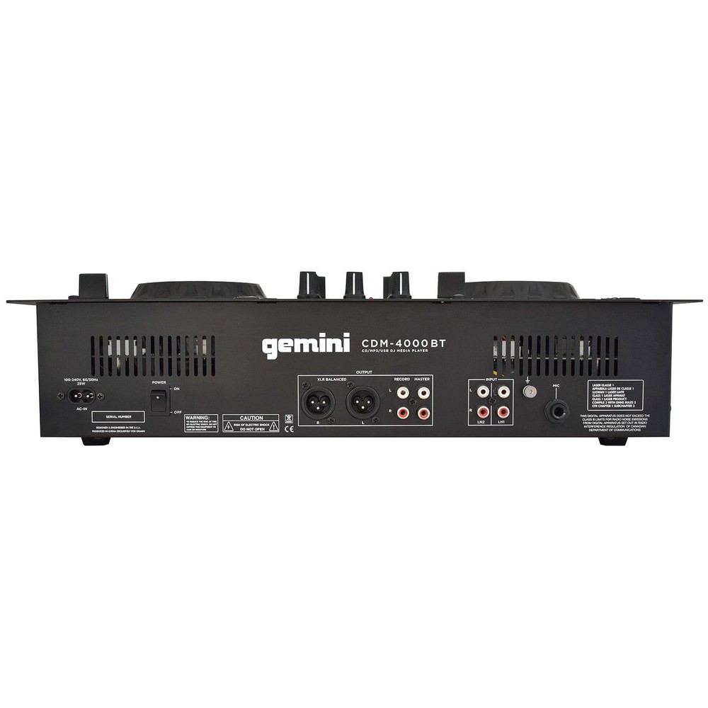 Gemini CDM-4000BT 2-Chan Dual CD/MP3/USB DJ Media Player Controller/Mixer System