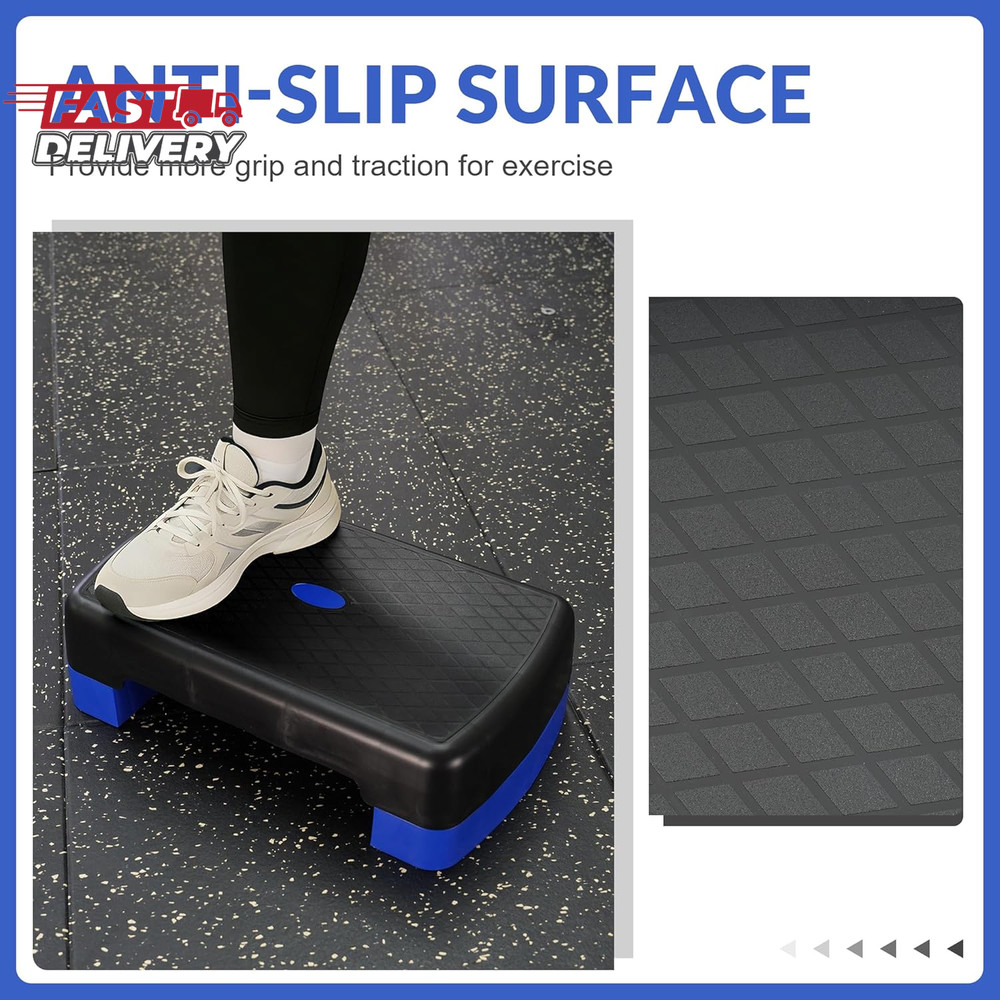 Fitvids 18" Aerobic Step Platform, Workout Stepper with Adjustable 2 Stackable R