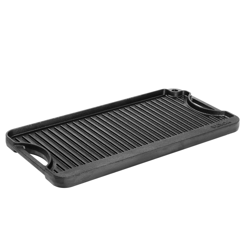 VEVOR 20x10in Reversible Grill Griddle Pre-Seasoned Rectangular BBQ Pan Cast