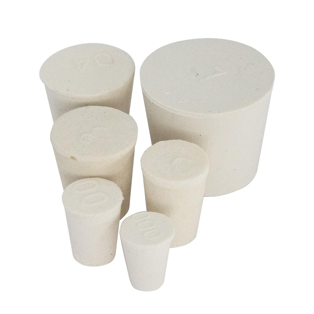 10 Pack White Tapered Solid Rubber Stopper Size 4 26x19x28mm Lab Plug