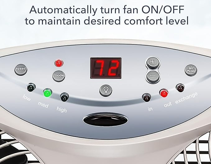 Window Fan with Reversible Airflow Blades – 3-Speed Settings, Programmable